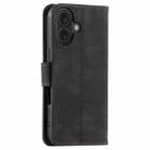 For iPhone 16 Plus Nail Skin Feel Stitching Calf Texture Leather Phone Case(Black) - 3