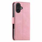 For iPhone 16 Plus Nail Skin Feel Stitching Calf Texture Leather Phone Case(Rose Gold) - 3