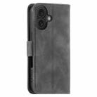 For iPhone 16 Plus Nail Skin Feel Stitching Calf Texture Leather Phone Case(Grey) - 3