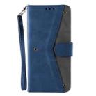 For iPhone 16 Plus Nail Skin Feel Stitching Calf Texture Leather Phone Case(Blue) - 2