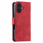 For iPhone 16 Plus Nail Skin Feel Stitching Calf Texture Leather Phone Case(Red) - 3