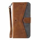 For iPhone 16 Plus Nail Skin Feel Stitching Calf Texture Leather Phone Case(Brown) - 2