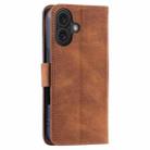 For iPhone 16 Plus Nail Skin Feel Stitching Calf Texture Leather Phone Case(Brown) - 3