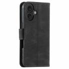 For iPhone 16 Nail Skin Feel Stitching Calf Texture Leather Phone Case(Black) - 3