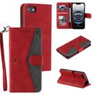For iPhone 16e Nail Skin Feel Stitching Calf Texture Leather Phone Case(Red) - 1
