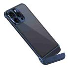 For iPhone 15 Pro Metal Scissor Holder Translucent Aroma Phone Case(Blue) - 1