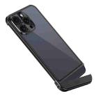 For iPhone 15 Pro Metal Scissor Holder Translucent Aroma Phone Case(Black) - 1