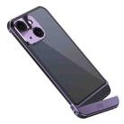 For iPhone 15 Metal Scissor Holder Translucent Aroma Phone Case(Purple) - 1