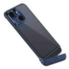 For iPhone 15 Metal Scissor Holder Translucent Aroma Phone Case(Blue) - 1