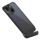 For iPhone 13 Metal Scissor Holder Translucent Aroma Phone Case(Black) - 1