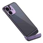 For iPhone 12 Metal Scissor Holder Translucent Aroma Phone Case(Purple) - 1