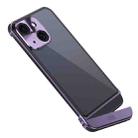 For iPhone 14 Plus Metal Scissor Holder Translucent Aroma Phone Case(Purple) - 1