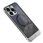 For iPhone 14 Pro Metal Scissor Design Aroma MagSafe Phone Case(Silver) - 1
