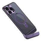 For iPhone 15 Pro Metal Scissor Design Aroma MagSafe Ring Holder Phone Case(Purple) - 1