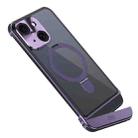 For iPhone 14 Metal Scissor Design Aroma MagSafe Ring Holder Phone Case(Purple) - 1