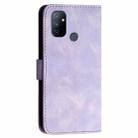 For OnePlus Nord N100 YX0080 Grid Butterfly Embossed Pattern Flip Leather Phone Case with Lanyard(Light Purple) - 3