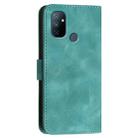 For OnePlus Nord N100 YX0080 Grid Butterfly Embossed Pattern Flip Leather Phone Case with Lanyard(Light Blue) - 3