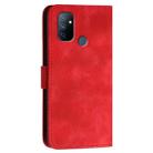 For OnePlus Nord N100 YX0080 Grid Butterfly Embossed Pattern Flip Leather Phone Case with Lanyard(Red) - 3