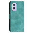 For OnePlus 9 YX0080 Grid Butterfly Embossed Pattern Flip Leather Phone Case with Lanyard(Light Blue) - 3