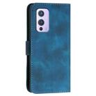 For OnePlus 9 YX0080 Grid Butterfly Embossed Pattern Flip Leather Phone Case with Lanyard(Dark Blue) - 3