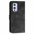 For OnePlus 9 YX0080 Grid Butterfly Embossed Pattern Flip Leather Phone Case with Lanyard(Black) - 3