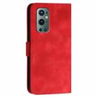 For OnePlus 9 Pro YX0080 Grid Butterfly Embossed Pattern Flip Leather Phone Case with Lanyard(Red) - 3