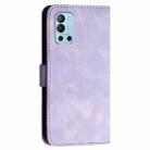 For OnePlus 9R YX0080 Grid Butterfly Embossed Pattern Flip Leather Phone Case with Lanyard(Light Purple) - 3