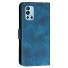 For OnePlus 9R YX0080 Grid Butterfly Embossed Pattern Flip Leather Phone Case with Lanyard(Dark Blue) - 3