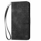 For OnePlus 9R YX0080 Grid Butterfly Embossed Pattern Flip Leather Phone Case with Lanyard(Black) - 2