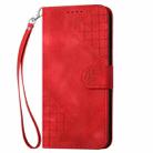 For OnePlus 12 YX0080 Grid Butterfly Embossed Pattern Flip Leather Phone Case with Lanyard(Red) - 2