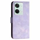 For OnePlus Ace 2V YX0080 Grid Butterfly Embossed Pattern Flip Leather Phone Case with Lanyard(Light Purple) - 3