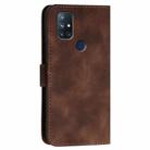 For OnePlus Nord N10 5G YX0080 Grid Butterfly Embossed Pattern Flip Leather Phone Case with Lanyard(Coffee) - 3