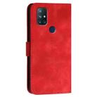 For OnePlus Nord N10 5G YX0080 Grid Butterfly Embossed Pattern Flip Leather Phone Case with Lanyard(Red) - 3