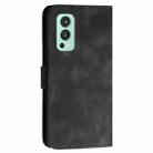 For OnePlus Nord 2 5G YX0080 Grid Butterfly Embossed Pattern Flip Leather Phone Case with Lanyard(Black) - 3