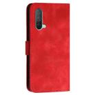 For OnePlus Nord CE 5G YX0080 Grid Butterfly Embossed Pattern Flip Leather Phone Case with Lanyard(Red) - 3