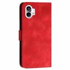 For Nothing Phone 1 YX0080 Grid Butterfly Embossed Pattern Flip Leather Phone Case with Lanyard(Red) - 3