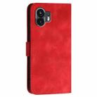 For Nothing Phone 2 YX0080 Grid Butterfly Embossed Pattern Flip Leather Phone Case with Lanyard(Red) - 3