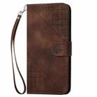 For Nothing Phone 2 YX0080 Grid Butterfly Embossed Pattern Flip Leather Phone Case with Lanyard(Coffee) - 2
