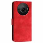 For Sharp Aquos R8 Pro SH-51D YX0080 Grid Butterfly Embossed Pattern Flip Leather Phone Case with Lanyard(Red) - 3