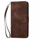 For Sharp Aquos R8 Pro SH-51D YX0080 Grid Butterfly Embossed Pattern Flip Leather Phone Case with Lanyard(Coffee) - 2