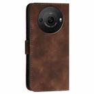 For Sharp Aquos R8 Pro SH-51D YX0080 Grid Butterfly Embossed Pattern Flip Leather Phone Case with Lanyard(Coffee) - 3