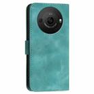 For Sharp Aquos R8 Pro SH-51D YX0080 Grid Butterfly Embossed Pattern Flip Leather Phone Case with Lanyard(Light Blue) - 3