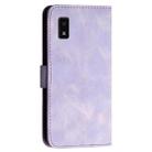 For Sharp Aquos Wish YX0080 Grid Butterfly Embossed Pattern Flip Leather Phone Case with Lanyard(Light Purple) - 3