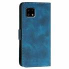 For Sharp Aquos Sense4 YX0080 Grid Butterfly Embossed Pattern Flip Leather Phone Case with Lanyard(Dark Blue) - 3