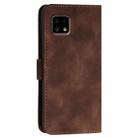 For Sharp Aquos Sense4 YX0080 Grid Butterfly Embossed Pattern Flip Leather Phone Case with Lanyard(Coffee) - 3