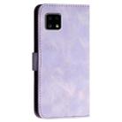 For Sharp Aquos Sense4 YX0080 Grid Butterfly Embossed Pattern Flip Leather Phone Case with Lanyard(Light Purple) - 3