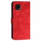 For Sharp Aquos Sense6 YX0080 Grid Butterfly Embossed Pattern Flip Leather Phone Case with Lanyard(Red) - 3