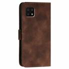 For Sharp Aquos Sense6 YX0080 Grid Butterfly Embossed Pattern Flip Leather Phone Case with Lanyard(Coffee) - 3