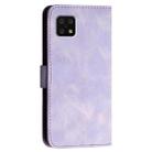 For Sharp Aquos Sense6 YX0080 Grid Butterfly Embossed Pattern Flip Leather Phone Case with Lanyard(Light Purple) - 3