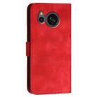 For Sharp Aquos Sense8 YX0080 Grid Butterfly Embossed Pattern Flip Leather Phone Case with Lanyard(Red) - 3